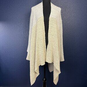Vince Camuto Open Front Cozy Poncho Cardigan Sweater, Beige/Gray Colorblock, OS